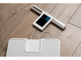 Báscula analizador de fitness - Jata HBAS2501, Peso máx. 180 kg, Pantalla LCD, 8 Sensores Alta Precisión, Memoria para 8 Personas, Blanco