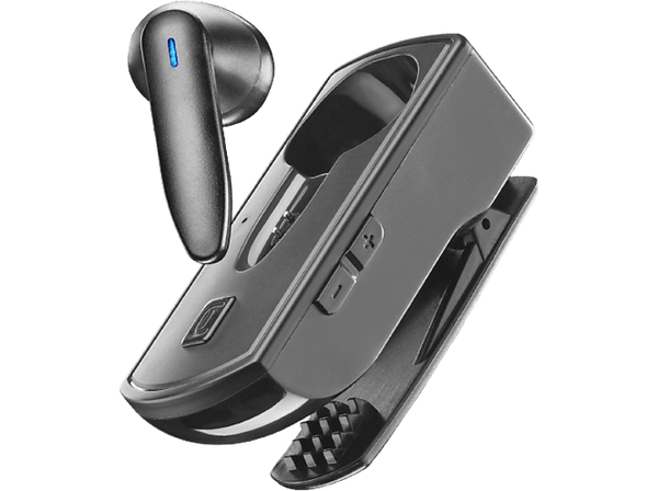 Auriculares inalámbricos - CellularLine Mono Clip Pro, Bluetooth, Con cancelación de ruido, Supraaurales, Negro