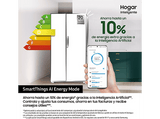 Frigorífico americano - Samsung Bespoke AI RS70F65KDTEF, All Around Cooling, No Frost, 178.4 cm, 640 l, Dispensador agua y hielo, Inox