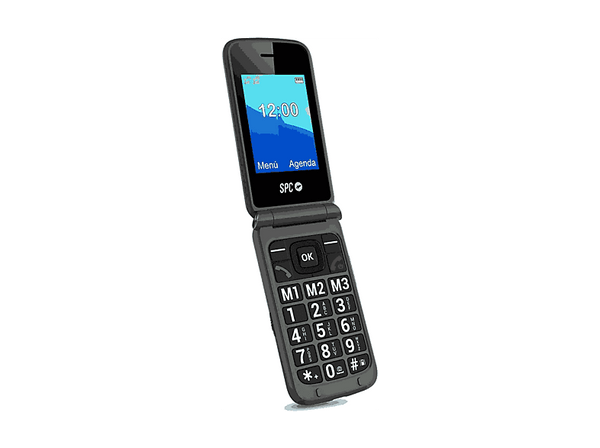 Móvil - SPC Stella 3, 4G, Para mayores, Teclas grandes, Botón SOS, Compatible audífonos, Volumen 103dB, Radio FM, Linterna, Base de carga, Negro