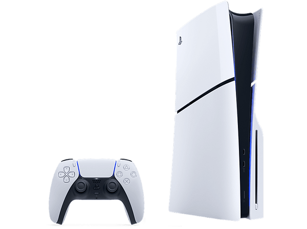 Consola - Sony PS5 Slim Standard, 825 GB SSD, 4K, 1 mando, Chasis E, Blanco