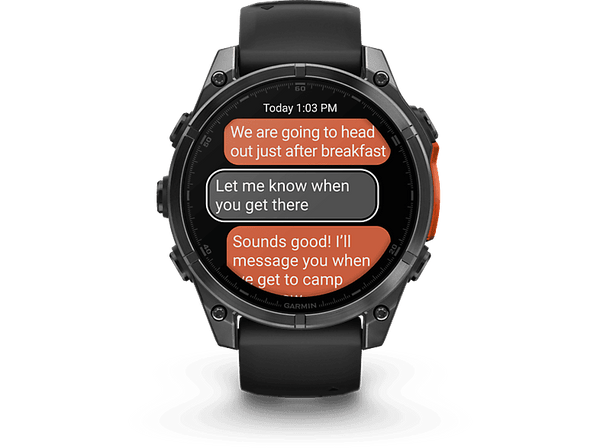 Reloj deportivo - Garmin FĒNIX® 8, Black con Slate Gray Stainless Steel, 51 mm, 1.4" AMOLED, GPS, Garmin Pay™, Bluetooth, Autonomía 29 días