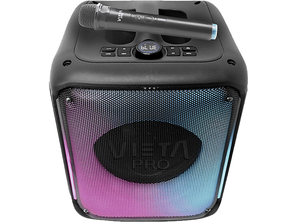 Altavoz de gran potencia - Vieta Pro Party 6, 120 W, Micrófono inalámbrico, Hasta 8hs, Negro