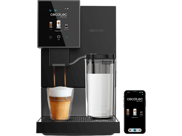 Cafetera superautomática - Cecotec Cremmaet Compactccino Connected Black Silver 126276