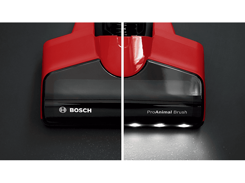 Aspirador escoba - Bosch BCS711PET Proanimal, 18 V, 40 min, Accesorios, Negro, Rojo