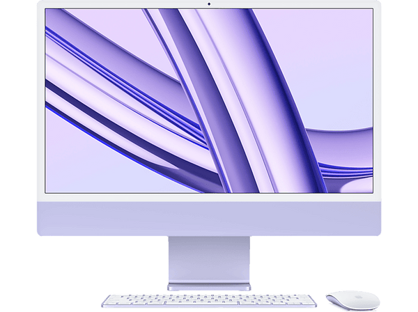 Apple iMac (2023) Z19PBASE, 24" Retina 4.5K, Chip M3, CPU de 8 núcleos, GPU de 10 núcleos, 24GB de RAM, 2TB de SSD, Púrpura