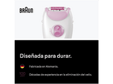 Depiladora - Braun Silk·épil 3 3-031, Depiladora de arranque con cable, Piel suave duradera, Cabezal rasuradora, Rosa