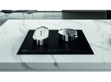 Placa inducción - Whirlpool WB B3760 BF, Inducción, 3 zonas, 9 niveles, Eléctrica, Biselado frontal, Negro