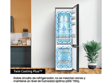 Frigorífico combi - Samsung BESPOKE Smart RB38C7B6AB1/EF, No Frost, 203cm, 387l, Twin Cooling Plus™, Metal Cooling, WiFi, Grafito