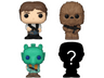 Figura Funko Pop! - Bitty Pop!: Star Wars Pack Han Solo, (Han Solo+ Chewbacca + Greedo+ Sorpresa), 2cm