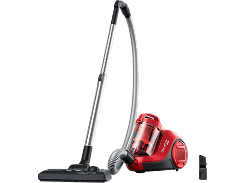 Aspirador sin bolsa - Rowenta RO2913EA, 900 W, 1.2 L, Tecnol. Ciclónica, Filtro de espuma y alta eficiencia, Radio acción 7.6 m, 77 dB, Rojo