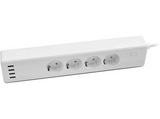 Enchufe inteligente - muvit iO MIOSTR001, Regleta inteligente, WiFi, 4 tomas de corriente y 4 USB, Blanco