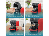 Cafetera de cápsulas - Bosch TAS16B3C1, 0.7 l, 3.3 bar, 1400 W, 1 x Pack Tassimo regalo, Rojo
