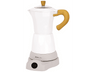 Cafetera tradicional - Jocca 2188, 0.26 l, Aluminio, 480 W, 6 Tazas, Italiana, Eléctrica, Sin Cables, Blanco/Madera