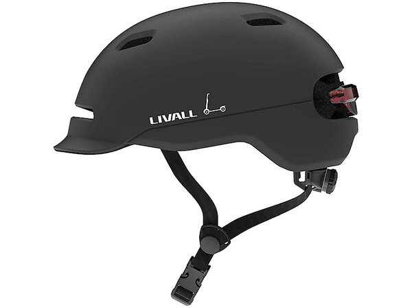 Casco - Livall C20, Para patinete y Bici, Casco Conectado, SOS, Luz de Freno, Luz Trasera, Talla M, 54-58 cm, Negro