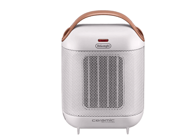 Calefactor - De Longhi HFX 30C18, 1800W, Cerámico, Función anticongelación, Termostato ajustable, Blanco y marrón