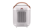 Calefactor - De Longhi HFX 30C18, 1800W, Cerámico, Función anticongelación, Termostato ajustable, Blanco y marrón