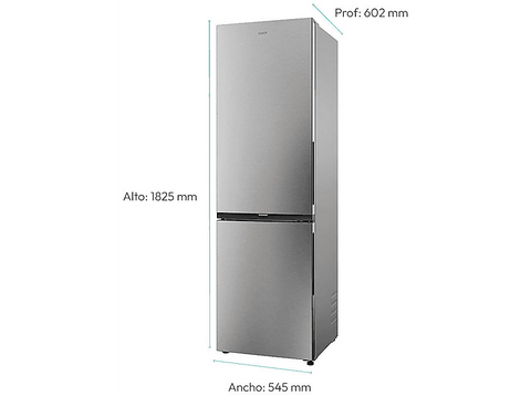 Frigorífico combi - Candy City Fresco CNCQ2T518EX, Total No Frost Circle+, 182 cm, 279 l, Iluminación LED, Inox