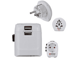 Adaptador de viaje - Hama World Travel Pro Light USB World Universal, blanco