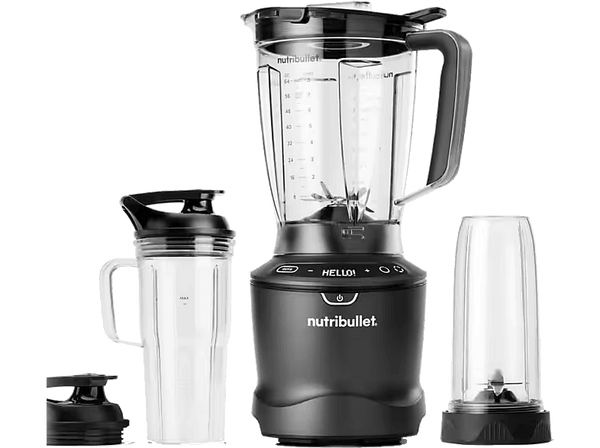 Batidora de vaso - nutribullet SmartSense 1500 Combo, 1500 W, Jarra de 1.89 l, Vaso de 946 ml, Gris oscuro