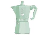 Cafetera tradicional - Bialetti Moka Exclusive, Aluminio, Hasta 3 tazas, Verde menta