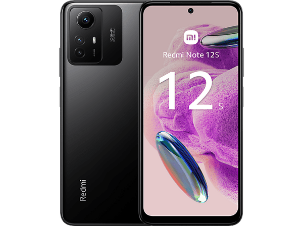 Móvil - Xiaomi Redmi Note 12S, Negro Ónix, 256 GB, 8 GB RAM, 6.43" AMOLED DotDisplay FHD+, MediaTek Helio G96, 5000 mAh, Android 13 - MIUI 14