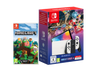 Consola - Nintendo Switch OLED, 7", Joy-Con, 64 GB, Blanco + Juego Mario Kart 8 Deluxe (preinstalado) + 12 meses NSO + Minecraft