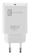 Cargador - Cellular Line ACHIPHUSBCPD20WW, Universal, USB-C, 20W, Blanco