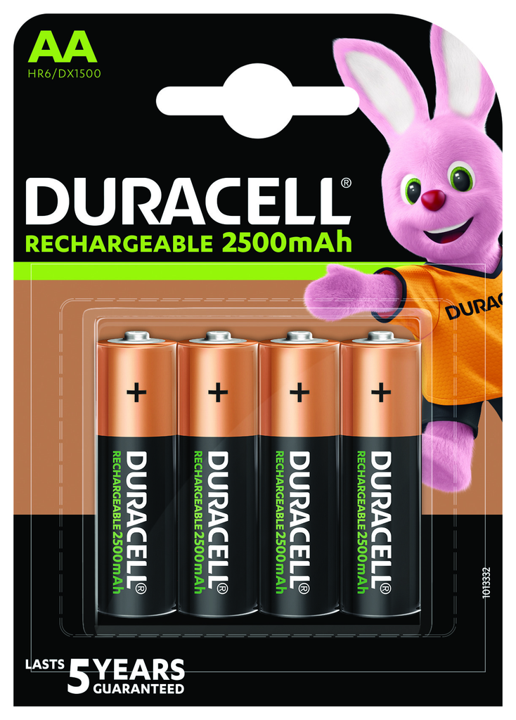 Pilas AA - Duracell Recharge Ultra, Recargables, 2500 mAh, 4 Uds