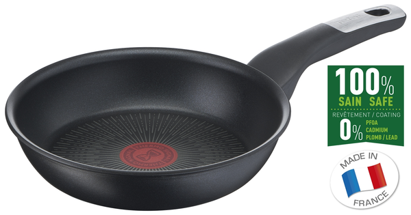 Sartén - Tefal Unlimited G2550302, 20 cm, Todo tipo de cocinas, Titanio antiadherente y antirayaduras, Negro