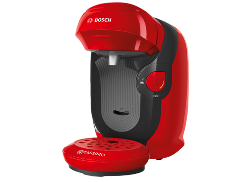 Cafetera de cápsulas - Bosch TAS1103, 1400 W, 0.7 l, 3.3 bar, T DISCS, 5 LEDs, Rojo