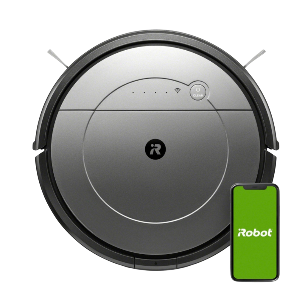 Robot aspirador - iRobot Roomba Combo 1138, WiFi, 3 modos de fregado, 0.3 l, 100 min, Control de voz, Gris