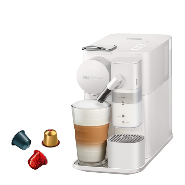 Cafetera de cápsulas - De'Longhi EN510.W, 1450 W, 19 bar, 1 l, 10 Cápsulas, Con espumadora, Antigoteo, Blanco