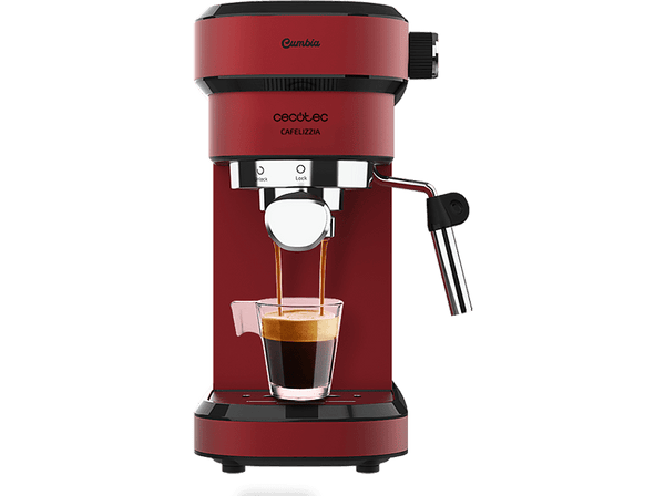 Cafetera express - Cecotec Cafelizzia 790 Shiny, 1350W, Calentamiento rápido, 20 bar, 1.2 L, 1-2 cafés, Rojo