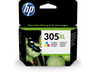 Cartucho de tinta - HP 305XL, Amarillo, Cian, Magenta, 3YM63AE