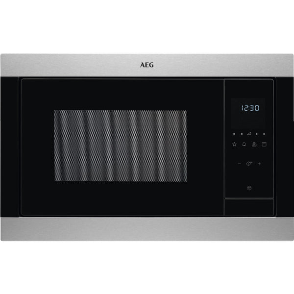 Microondas integrable - AEG MSB2547D-M, Grill, 900 W, Acero inoxidable, 8 niveles, 23 l, Negro/Inox