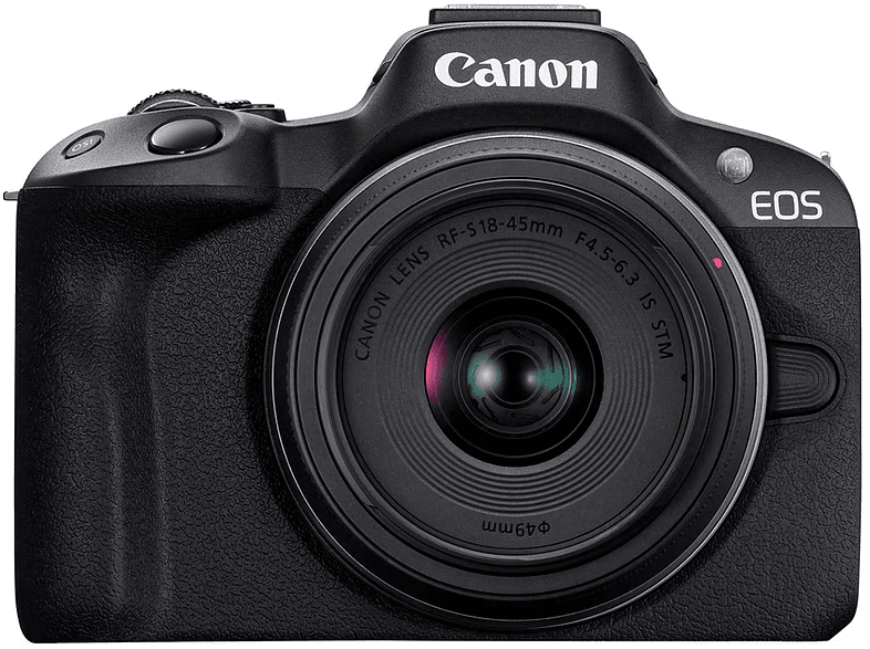 Cámara EVIL - Canon EOS R50 BK+RFS18-45/NO FF, 24.2 mp, 4K UHD, 7.5 cm, Wi-Fi, Negro