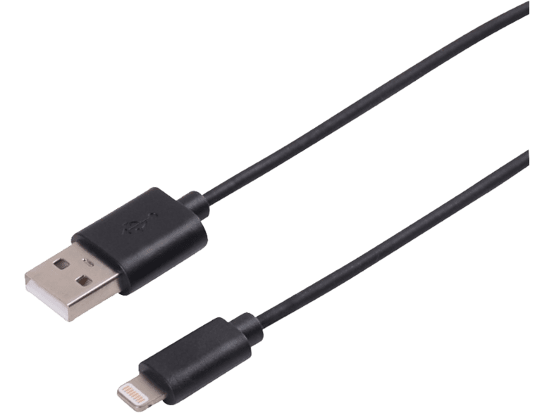 Cable USB - ISY OZB-531, Lightning a USB-A, 1 m, Negro