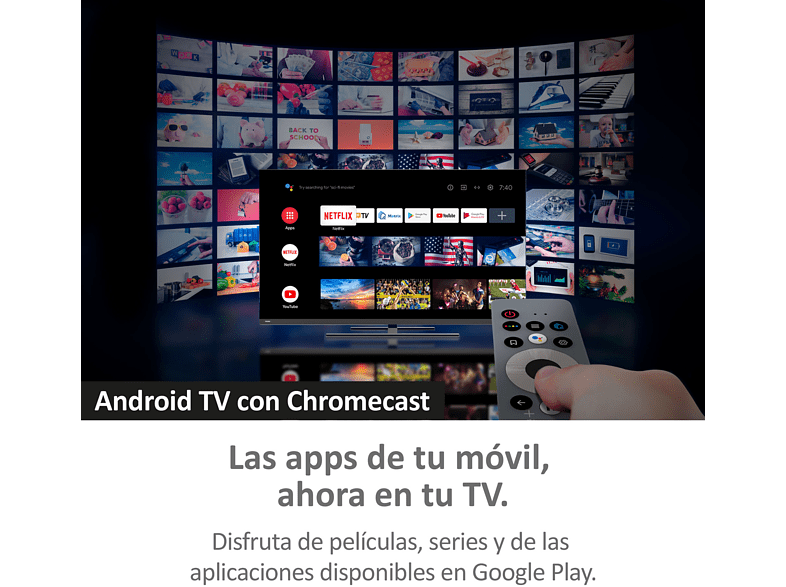 TV LED 55- Haier S8 Series H55S800UG, Smart TV (Android TV 11), UHD 4K, Dolby Atmos-Vision, Altavoces Frontales, Control por Voz, Dbx-tv®, Negro