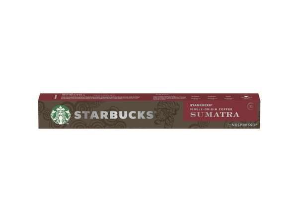 Cápsulas monodosis - Starbucks Sumatra Café Espresso, 10 cápsulas, Intensidad 10, Para Nespresso