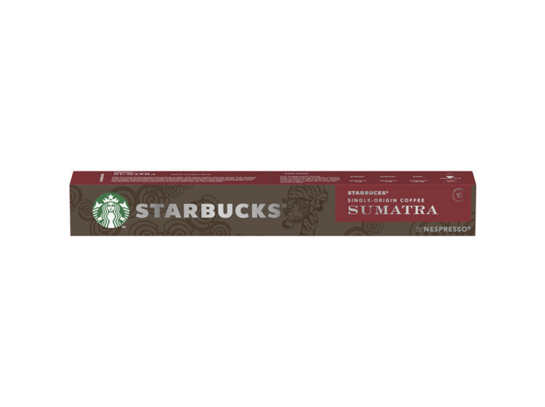 Cápsulas monodosis - Starbucks Sumatra Café Espresso, 10 cápsulas, Intensidad 10, Para Nespresso