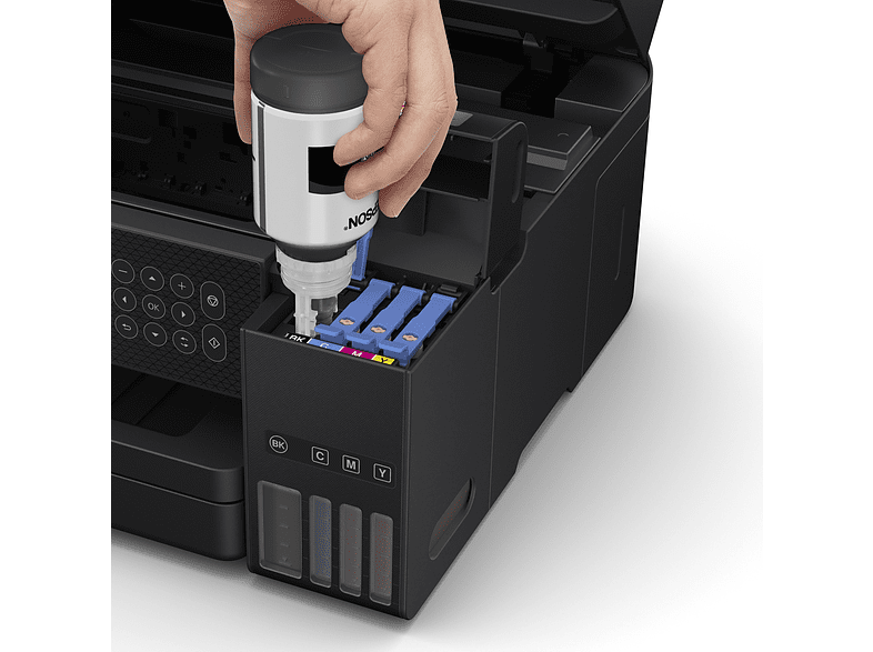 Impresora multifunción - Epson EcoTank ET-3850, Inyección tinta, 33 ppm B/N, 15 ppm Color, 250 hojas, Negro