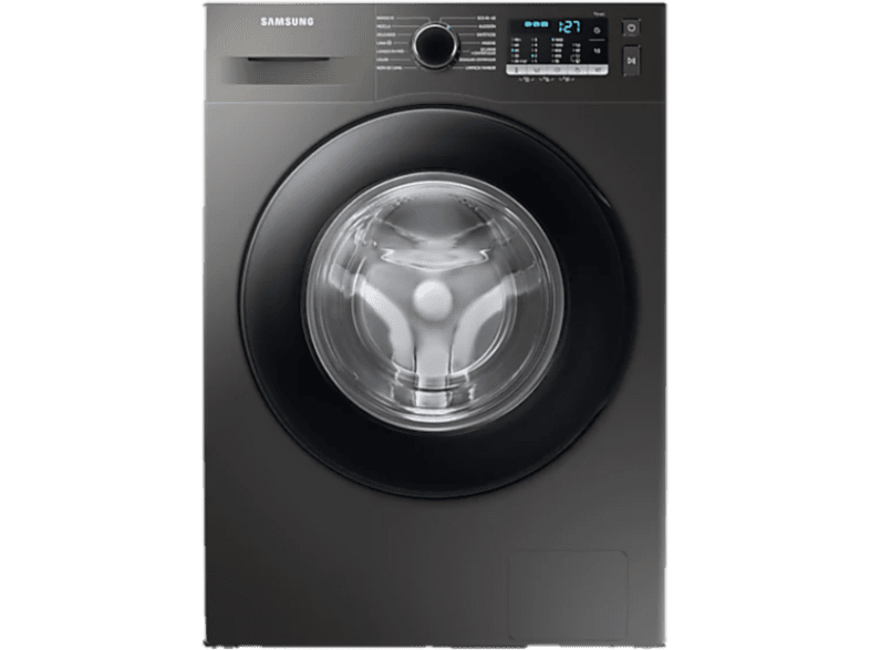 Lavadora carga frontal - Samsung WW90TA046AX/EC, 9 kg, 1400 rpm, 14 programas, EcoBubble,  Inox