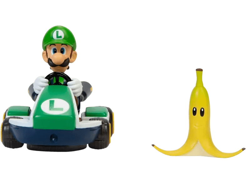 Figura - Sherwood Nintendo Spin Out Mario Kart - Luigi, PVC, 6 cm, Multicolor