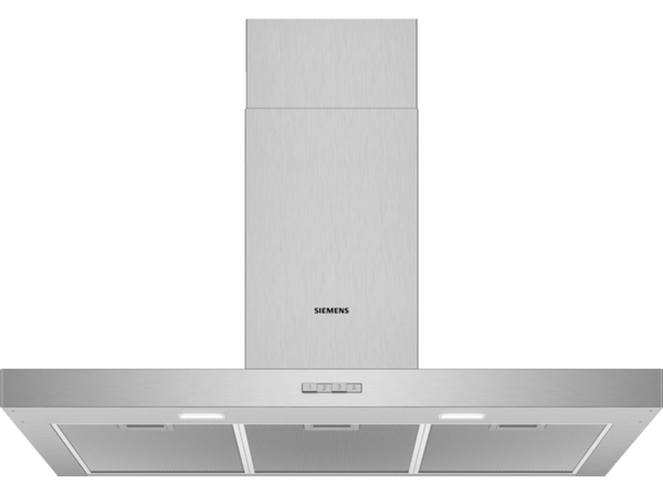 Campana - Siemens LC96BBC50, Decorativa, 590 m3/h, 3 velocidades, 90 cm, Inox