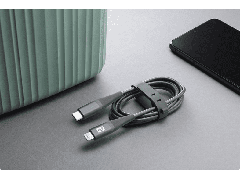 Cable USB - CellularLine Belt, USB-C, 1'2 m, Negro