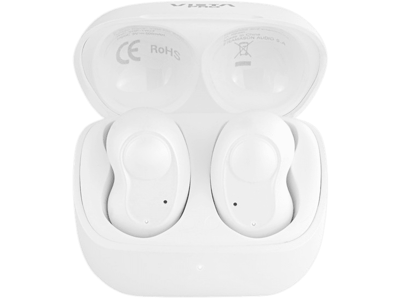 Auriculares inalámbricos - Vieta Pro True Wireless Bean TW22 WH, Bluetooth 5.1, Blanco + Estuche de carga