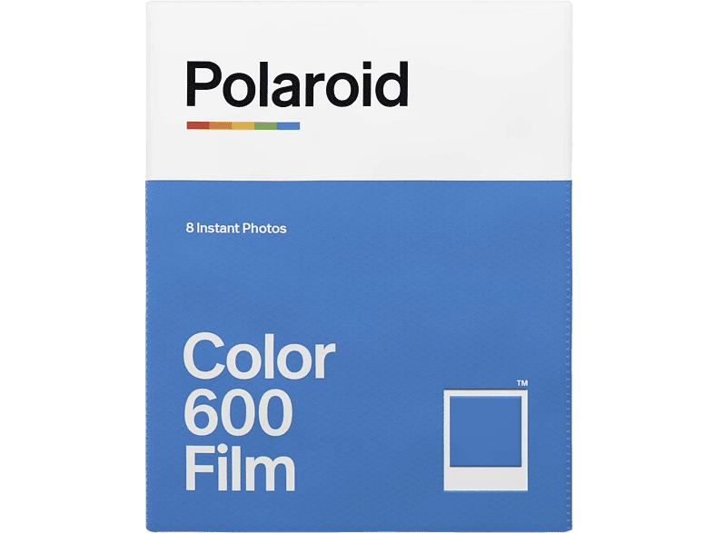 Película fotográfica - Polaroid Color Film 600, Sensibilidad ISO 640, 8 fotos,  107 por 88 mm, Blanco