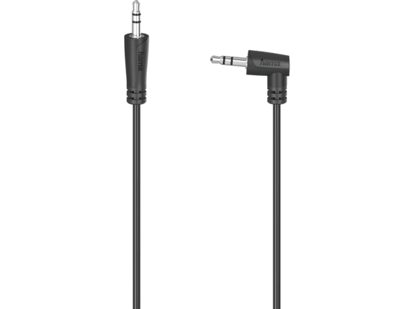 Cable Audio - Hama 00205286, De conector Jack 3.5 mm a conector Jack 3.5 mm 90º, 1.5 m, Negro