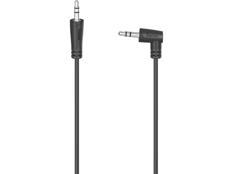 Cable Audio - Hama 00205286, De conector Jack 3.5 mm a conector Jack 3.5 mm 90º, 1.5 m, Negro